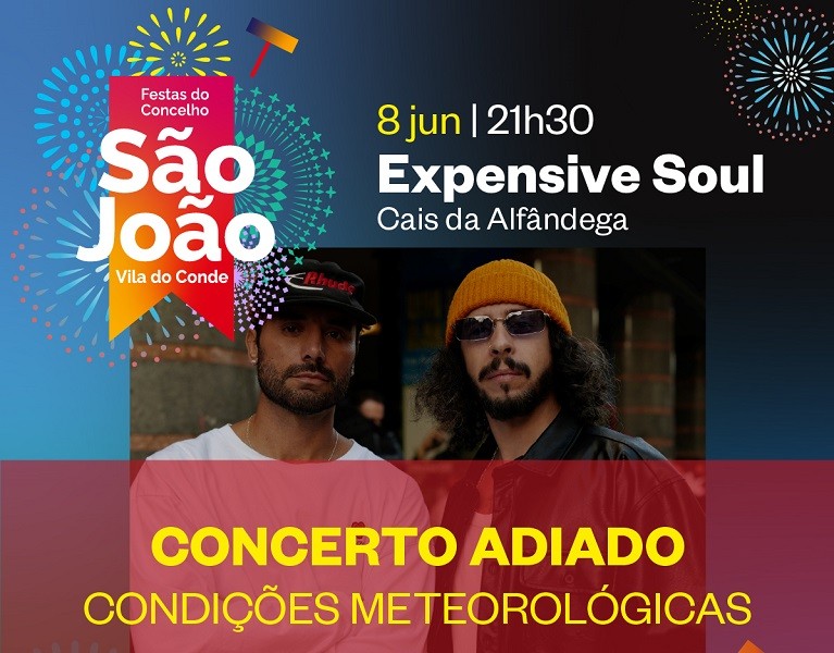 Previsão do tempo leva Vila do Conde a cancelar concerto dos Expensive Soul
