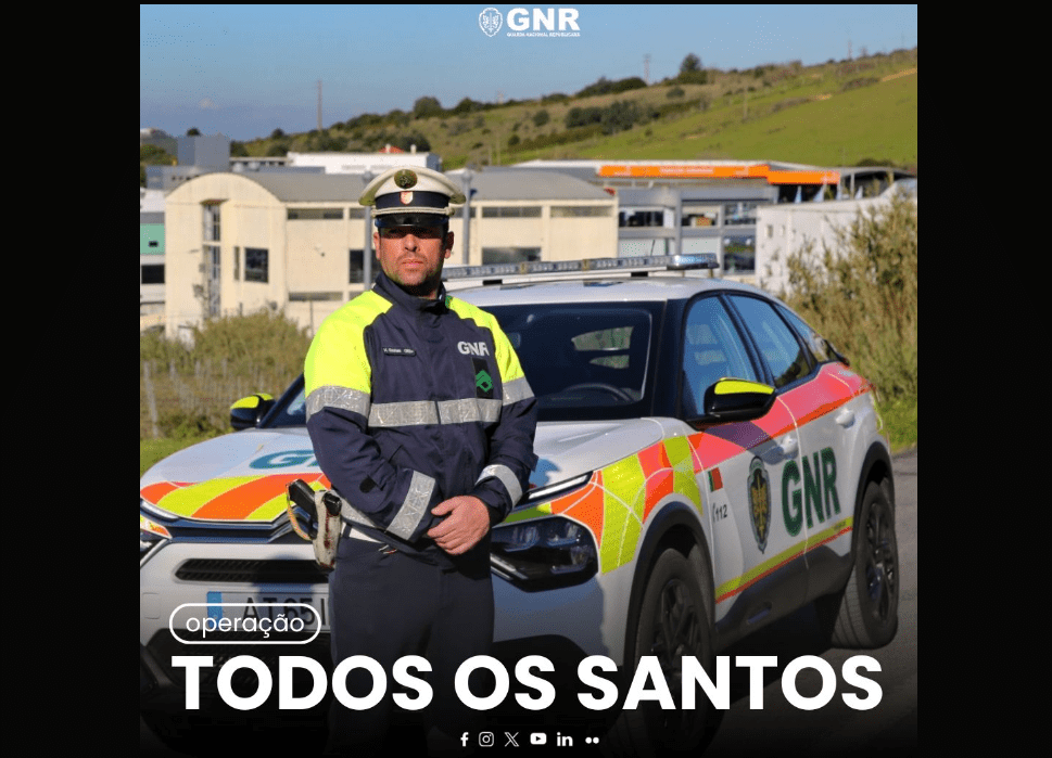 Operação de trânsito 'Todos os Santos 2024' da GNR arranca hoje